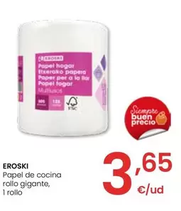 Oferta de Eroski - Papel De Cocina Rollo Gigante por 3,65€ en Eroski