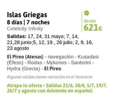 Oferta de Infinity - Griegas por 621€ en Viajes El Corte Inglés