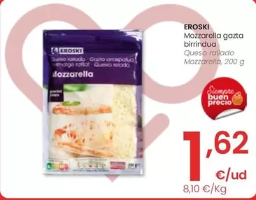 Oferta de Eroski - Queso Rallado Mozzarella por 1,62€ en Eroski