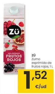 Oferta de Zü - Zumo Exprimido De Frutos Rojos por 1,52€ en Eroski