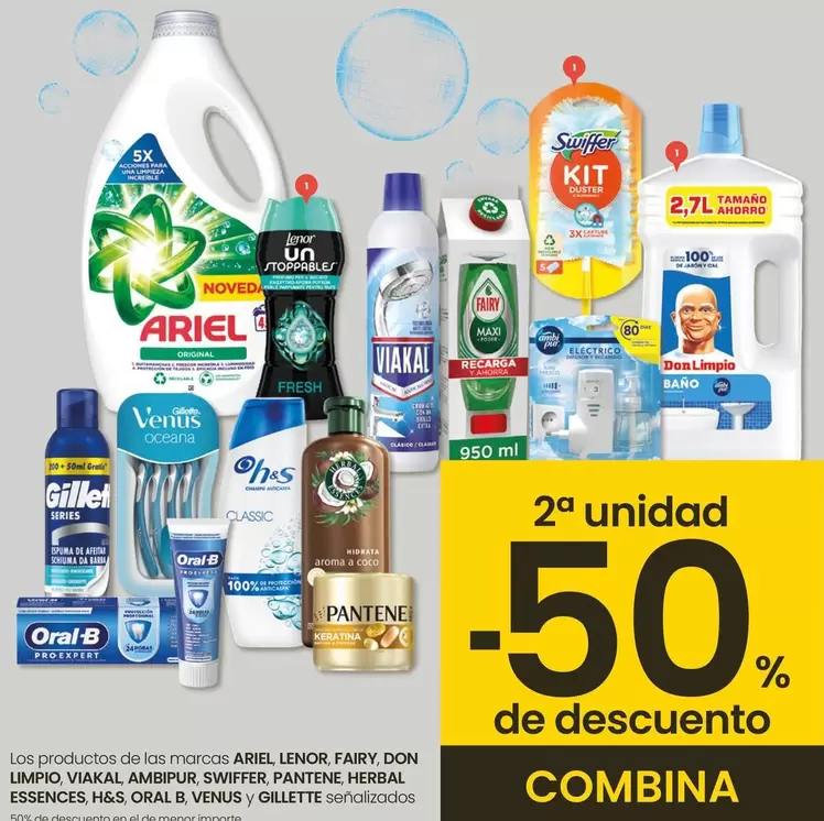 Oferta de Ariel/Lenor/Fairy/Don Limpio/Viakal/Ambipur/Swiffer/Pantene/Herbal Essences/H&S/Oral B/Venus/Gillette - Productos en Eroski