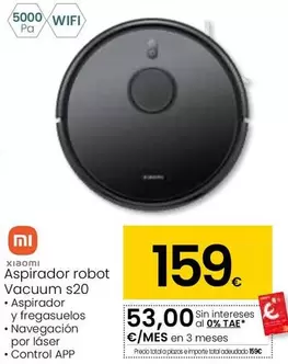 Oferta de Xiaomi - Aspirador Robot Vacuum S20 por 159€ en Eroski