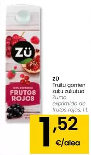 Oferta de Zü - Zumo Exprimido De Frutos Rojos por 1,52€ en Eroski