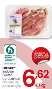 Oferta de Eroski - Chuleta De Pavo Al Ajillo por 6,62€ en Eroski