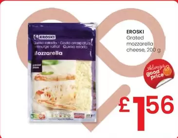 Oferta de Eroski - Grated Mozzarella Cheese por 1,56€ en Eroski