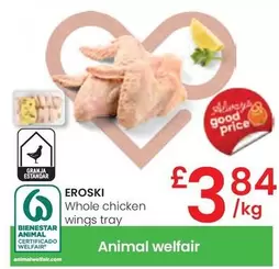 Oferta de Eroski - Whole Chicken Wings Tray por 3,84€ en Eroski