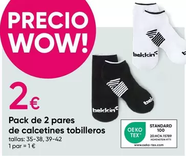 Oferta de Wow - Pack De 2 Pares De Calcetines Tobilleros por 2€ en Pepco