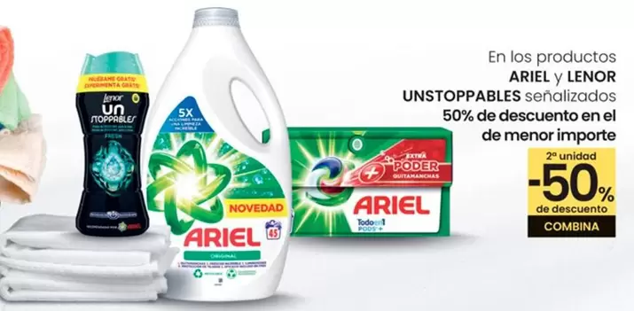 Oferta de Lenor - En Los Productos Ariel Y Unstoppables  en Eroski