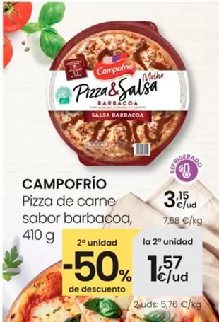 Oferta de Campofrío - Pizza De Carne Sabor Barbacoa por 3,15€ en Eroski