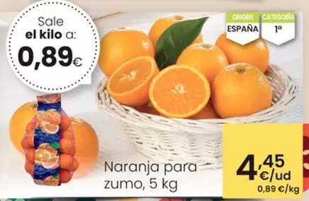 Oferta de Naranja Para Zumo por 4,45€ en Eroski