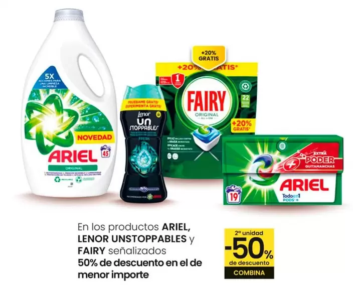 Oferta de Ariel/Lenor Unstoppables/Fairy en Eroski