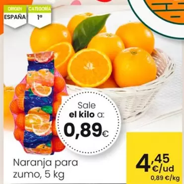 Oferta de Naranja Para Zumo por 4,45€ en Eroski