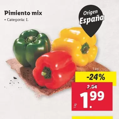 Oferta de Pimiento Mix por 1,99€ en Lidl