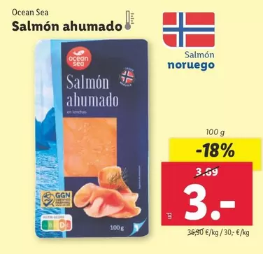 Oferta de Ocean Sea - Salmón Ahumado por 3€ en Lidl