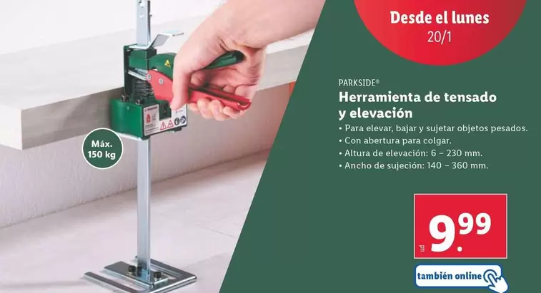 Oferta de Parkside - Herramienta De Tensado Y Elevacion por 9,99€ en Lidl