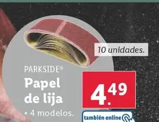 Oferta de Parkside - Papel De Lija por 4,49€ en Lidl