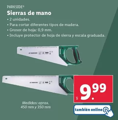 Oferta de Parkside - Sierras De Mano por 9,99€ en Lidl