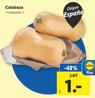 Oferta de Calabaza por 1€ en Lidl