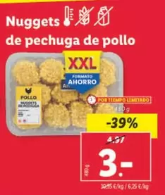 Oferta de Nuggets De Pechuga De Pollo por 3€ en Lidl