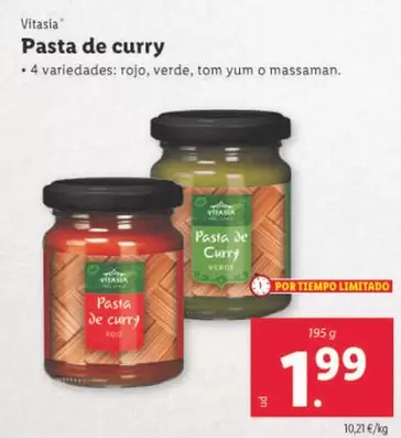 Oferta de Vitasia - Pasta De Curry por 1,99€ en Lidl