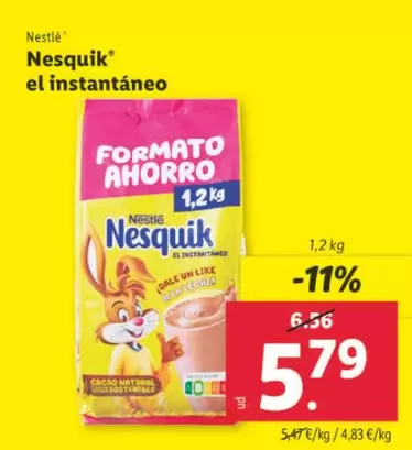 Oferta de Nestlé - Nesquik El Instantáneo  por 5,79€ en Lidl