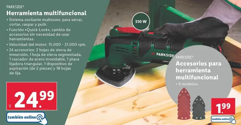 Oferta de Parkside - Herramienta Multifuncional por 24,99€ en Lidl