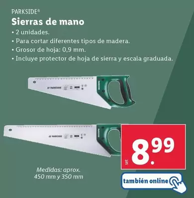 Oferta de Parkside - Sierras De Mano por 8,99€ en Lidl