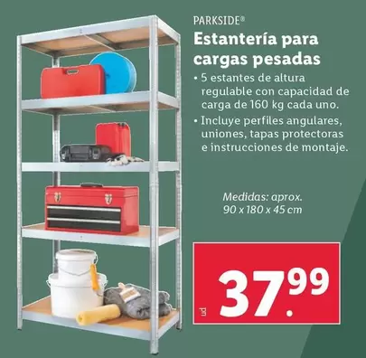 Oferta de Parkside - Estanteria Para Cargas Pesadas por 37,99€ en Lidl