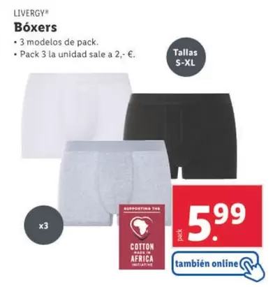 Oferta de Livergy - Boxers por 5,99€ en Lidl