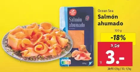 Oferta de Ocean Sea - Salmon Ahumado por 3€ en Lidl