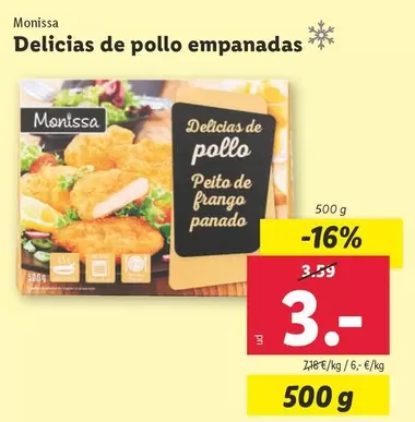 Oferta de Monissa - Delicias De Pollo Empanadas por 3€ en Lidl