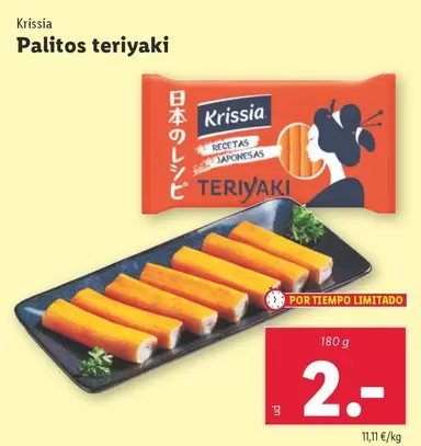 Oferta de Krissia - Palitos Teriyaki por 2€ en Lidl