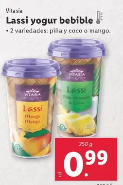 Oferta de Vitasia - Lassi Yogur Bebible por 0,99€ en Lidl