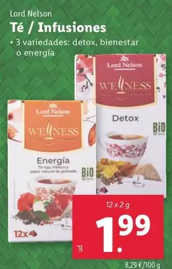 Oferta de Lord Nelson - Té/Infusiones por 1,99€ en Lidl