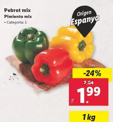 Oferta de Pimiento Mix por 1,99€ en Lidl