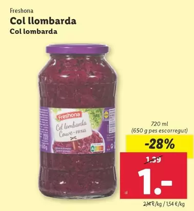 Oferta de Freshona - Col Lombarda  por 1€ en Lidl