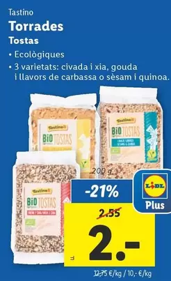 Oferta de Bio - Torrades por 2€ en Lidl