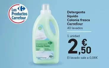 Oferta de Carrefour - Detergente Líquido Colonia Fresca por 2,5€ en Carrefour Express