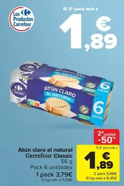 Oferta de Carrefour - Atún Claro Al Natural Classic por 3,79€ en Carrefour Market