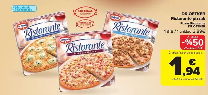 Oferta de Dr Oetker - Pizzas Ristorante por 3,89€ en Carrefour Market