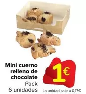 Oferta de Mini Cuerno Relleno De Chocolate por 1€ en Carrefour Market