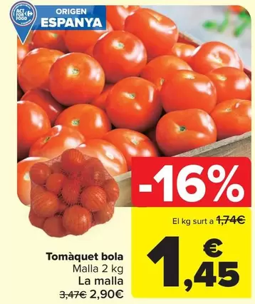 Oferta de Tomate Bola por 1,45€ en Carrefour Market