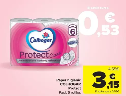 Oferta de Colhogar - Pepel higiénico Protect por 3,15€ en Carrefour Market