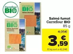 Oferta de Carrefour - Salmon Ahumado Bio por 3,59€ en Carrefour Market