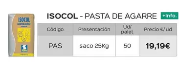 Oferta de Semin - Isocol Pasta De Agarre por 19,19€ en Isolana