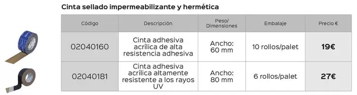 Oferta de Cinta Sellado Impermeabilizante Y Hermetica por 19€ en Isolana