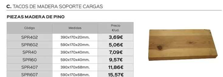 Oferta de Piezas Madera De Pino por 3,69€ en Isolana