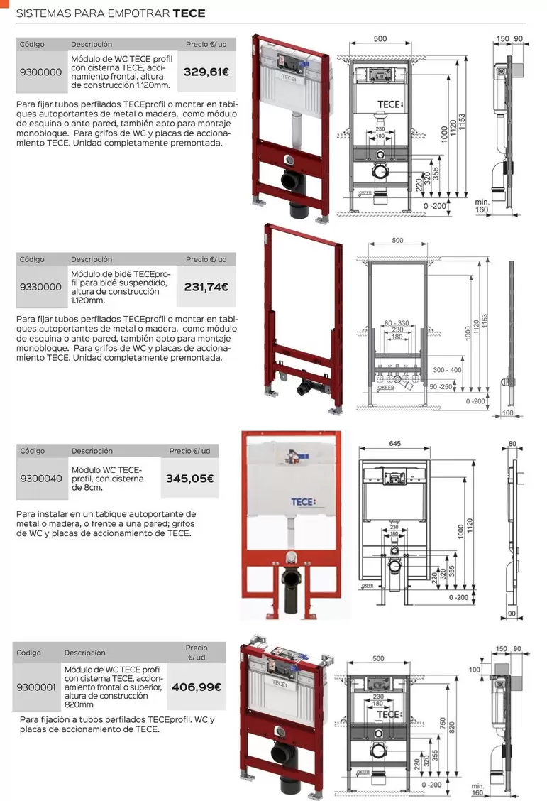 Oferta de Sistemas Para Empotrar Tece  por 329,61€ en Isolana