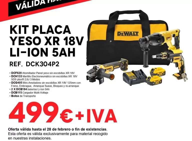 Oferta de Dewalt - Kit Placa Yeso Xr 18v Li-ion 5ah por 499€ en Isolana