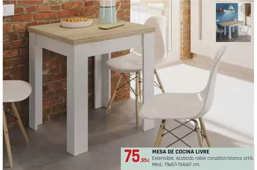 Oferta de Mesa De Cocina Livre por 75,95€ en CMB Bricolage